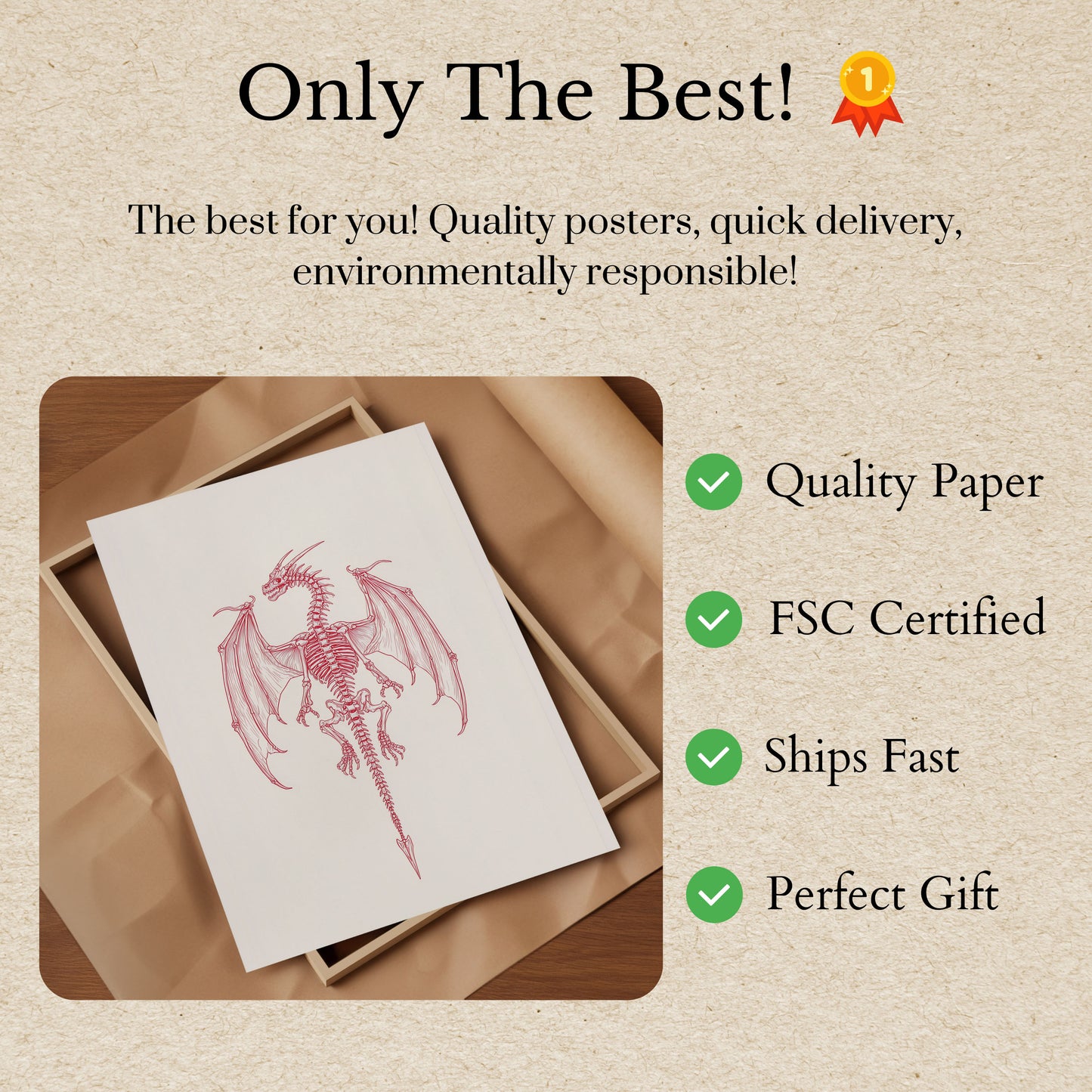 Skeletal Dragon Anatomy Poster