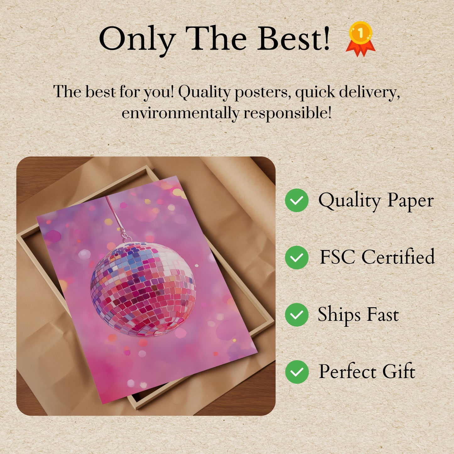 Cartel de Noche de Baile Disco con Brillo