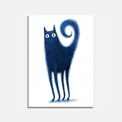 Furry Blue Cat Whiskers Poster