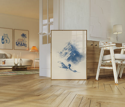 Solitary Mountain Climber Poster