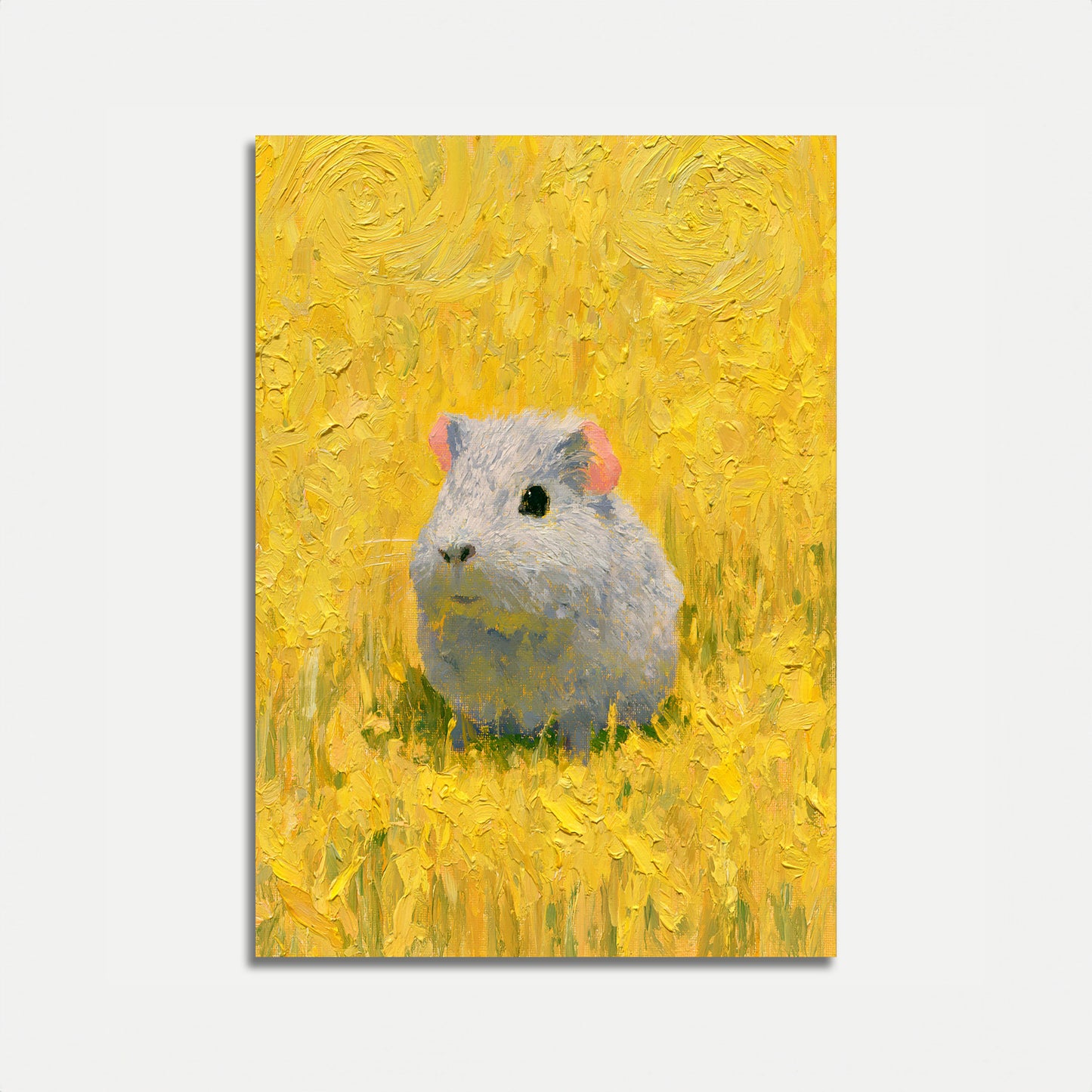 White Guinea Pig Portrait Poster