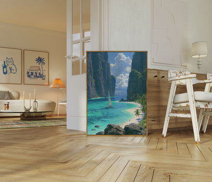 Tropisches Paradies Insel Lagune Poster