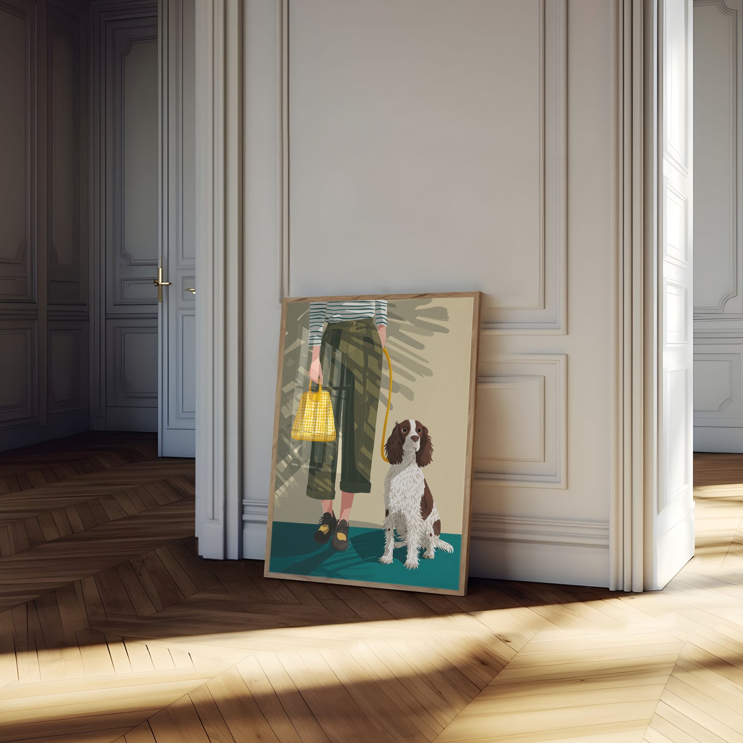 Stylish Dog Walking Poster