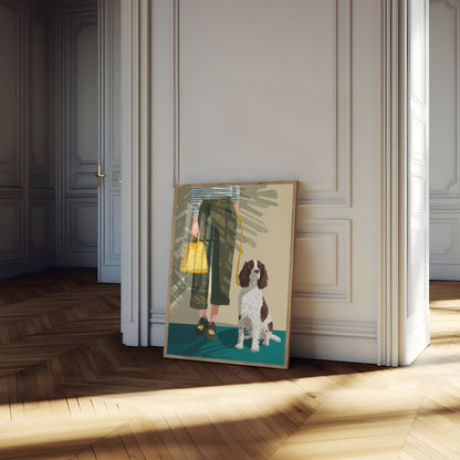 Stylish Dog Walking Poster