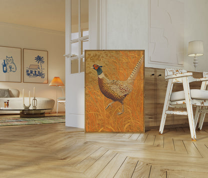 Fazant in Gouden Grasveld Poster