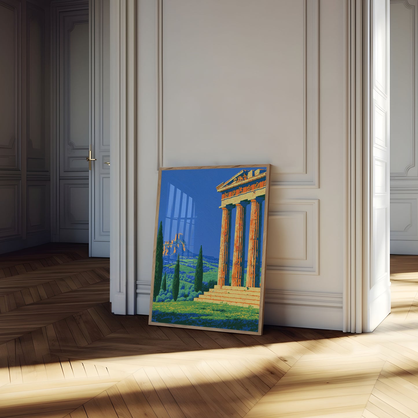 Ancient Greek Temple Landscape Poster