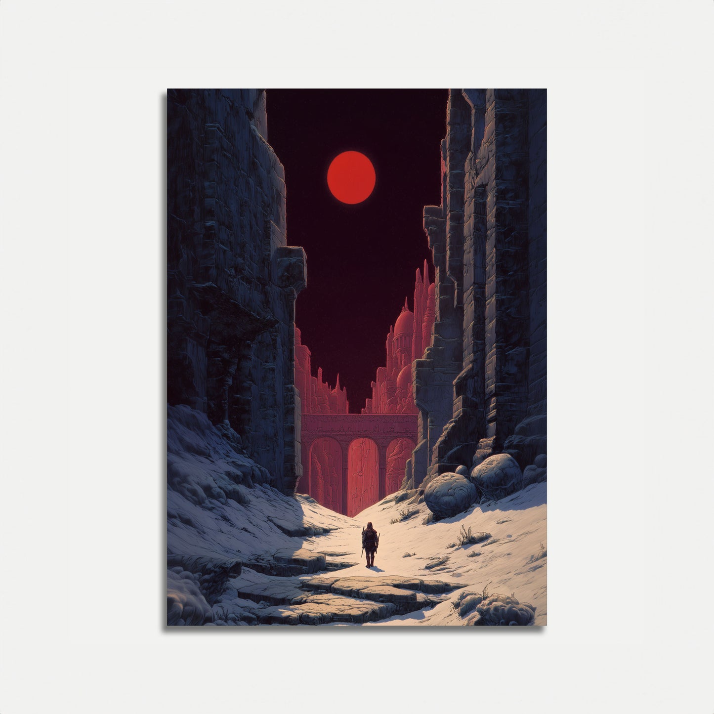 Póster de Ruinas del Desierto del Sol Rojo