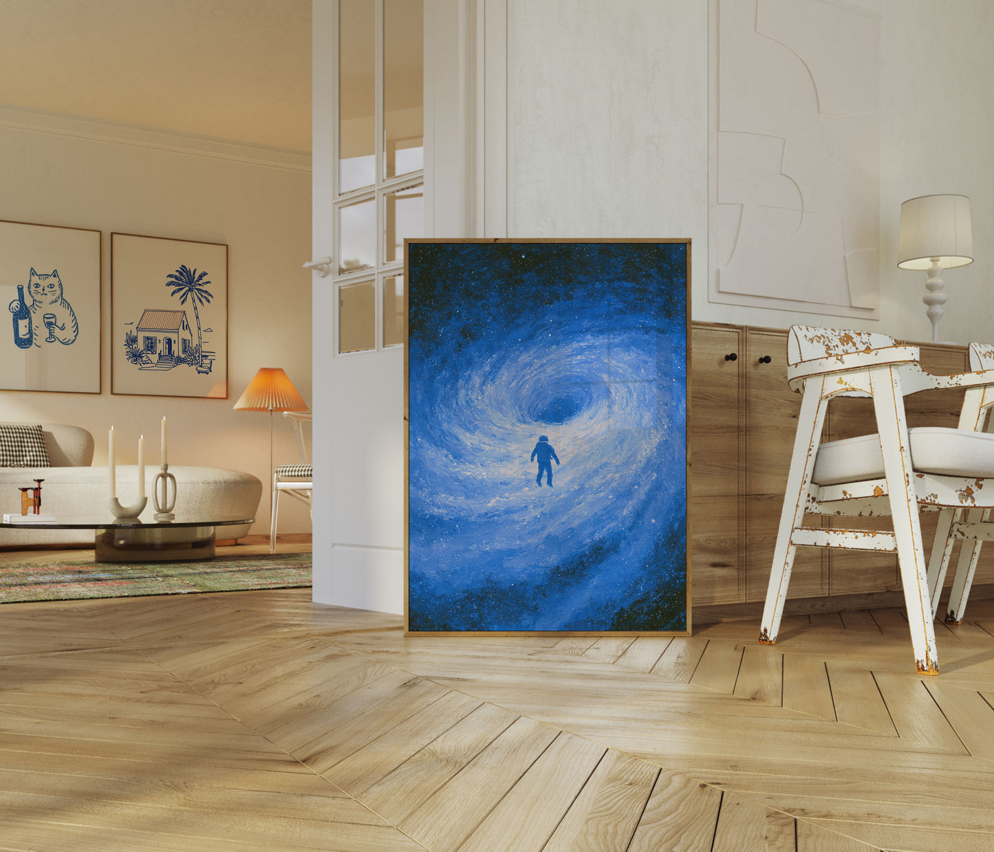 Poster Astronauta in Spirale Cosmica