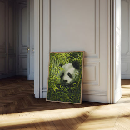 Gentle Panda Bamboo Forest Poster