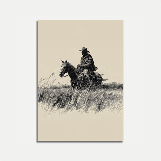 Einsamer Reiter Prärie Poster