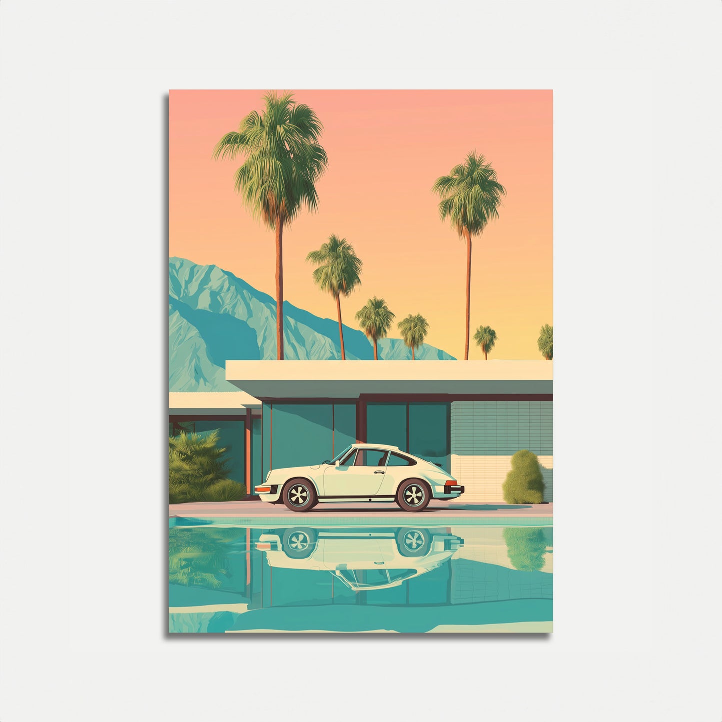 Vintage Desert Porsche Poster