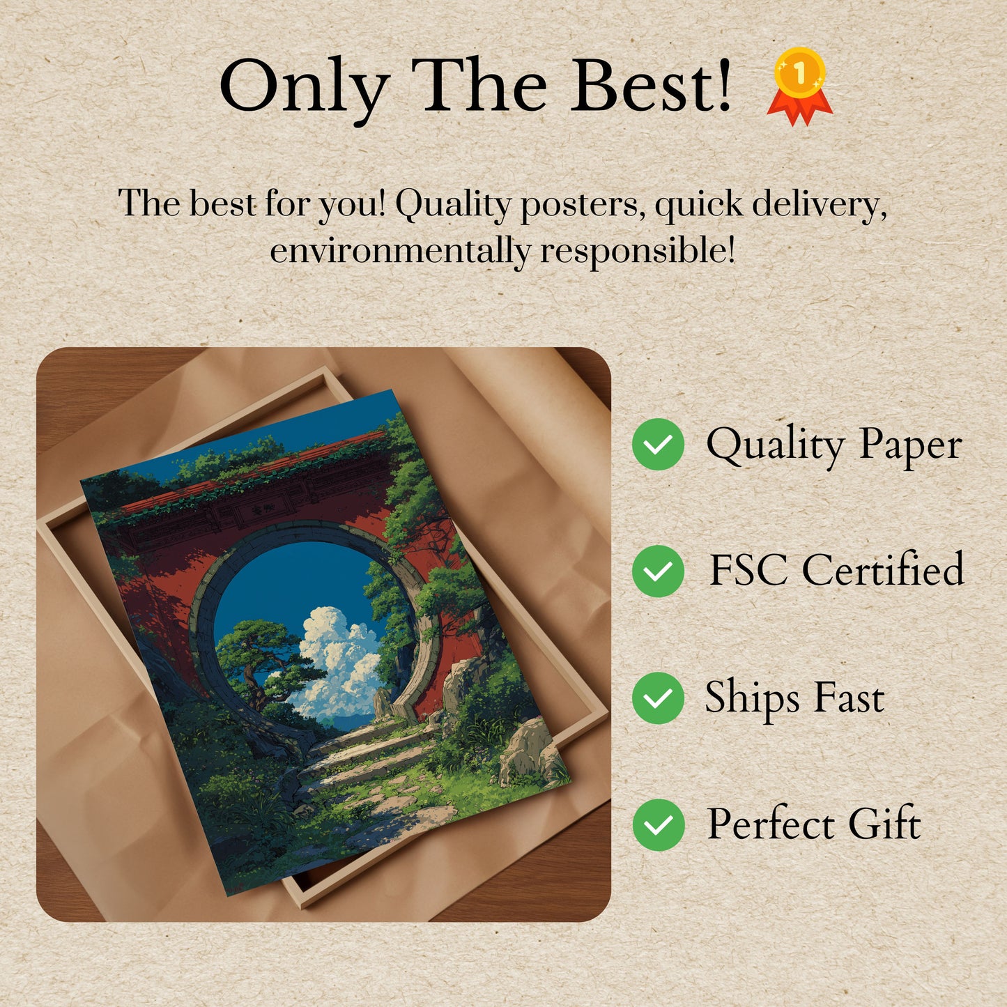 Mountain Gateway Studio Ghibli Poster