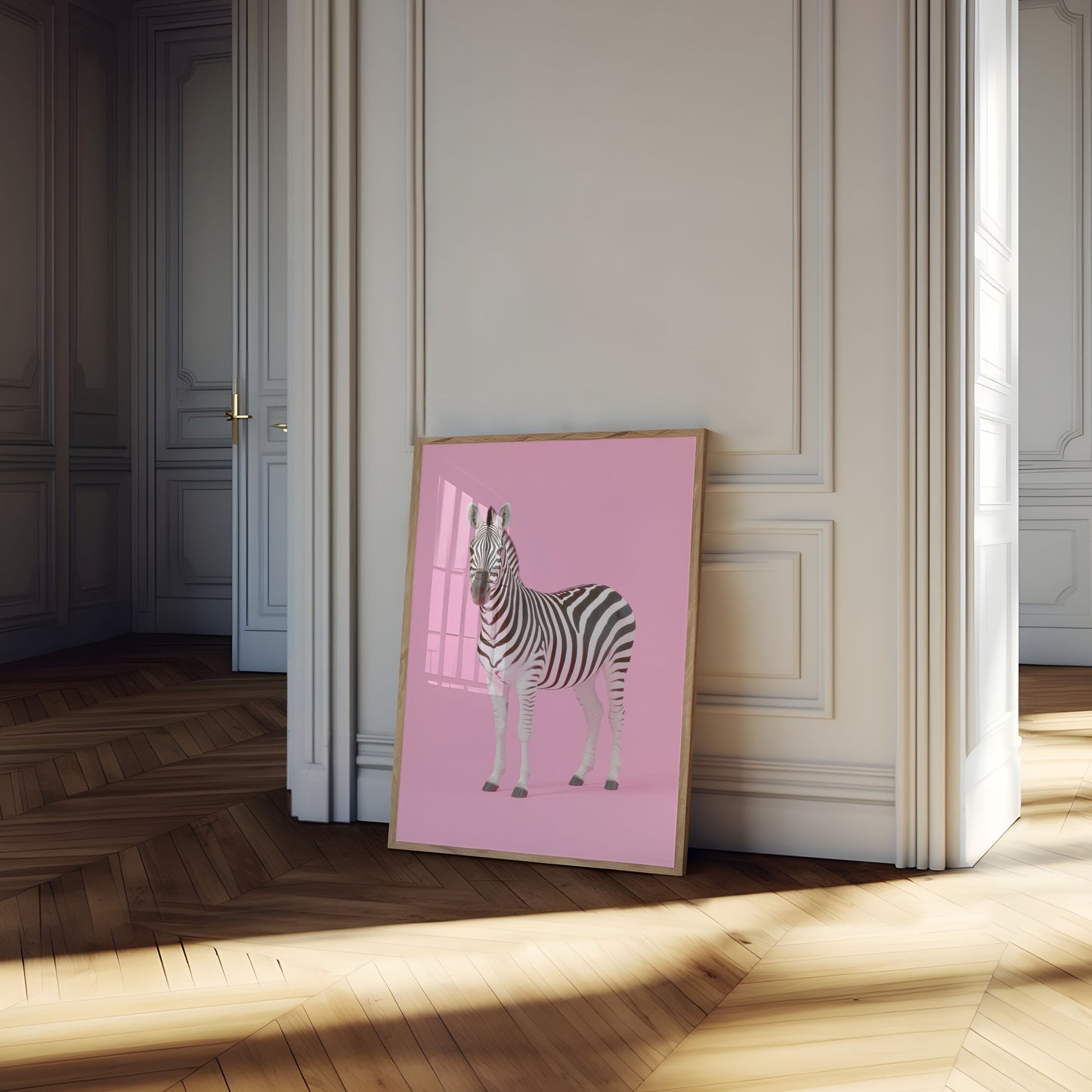 Pink Zebra Minimalist Poster