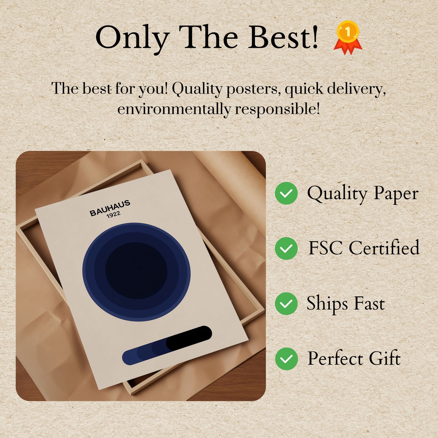 Bauhaus Blue Geometric Poster