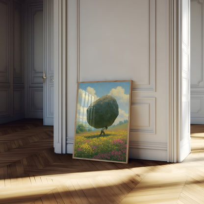 Man Carrying Boulder Poster