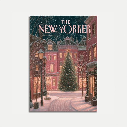 New York Christmas Winter Scene Poster
