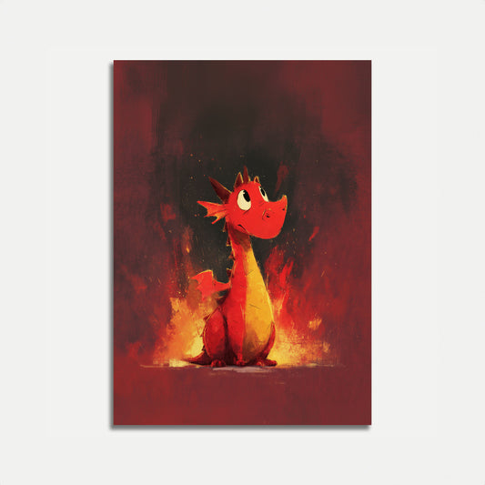 Fiery Dragon Flame Guardian Poster