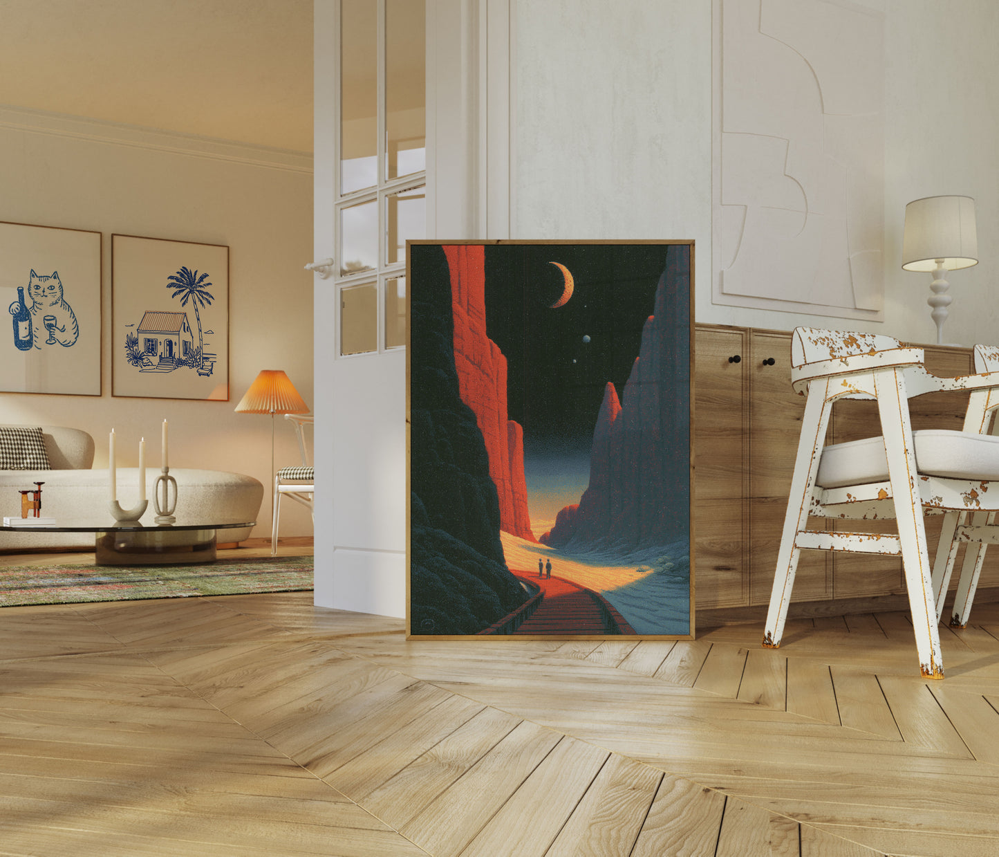 Canyon Vista Under Starlight Poster