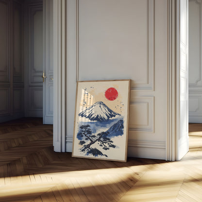 Poster del Sole Rosso del Monte Fuji