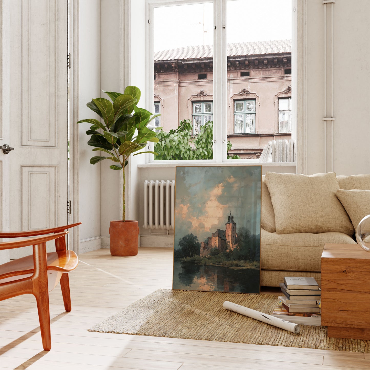 Twilight Castle Lakeside Poster