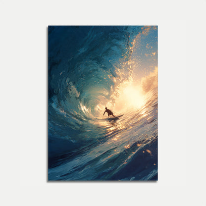 Golden Wave Surf Poster