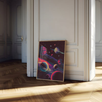 Cosmic Solar System Planets Poster