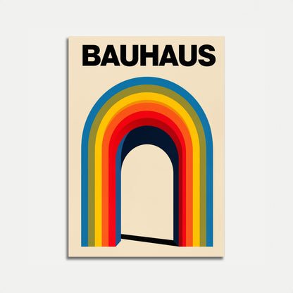 Bauhaus Geometric Arch Poster