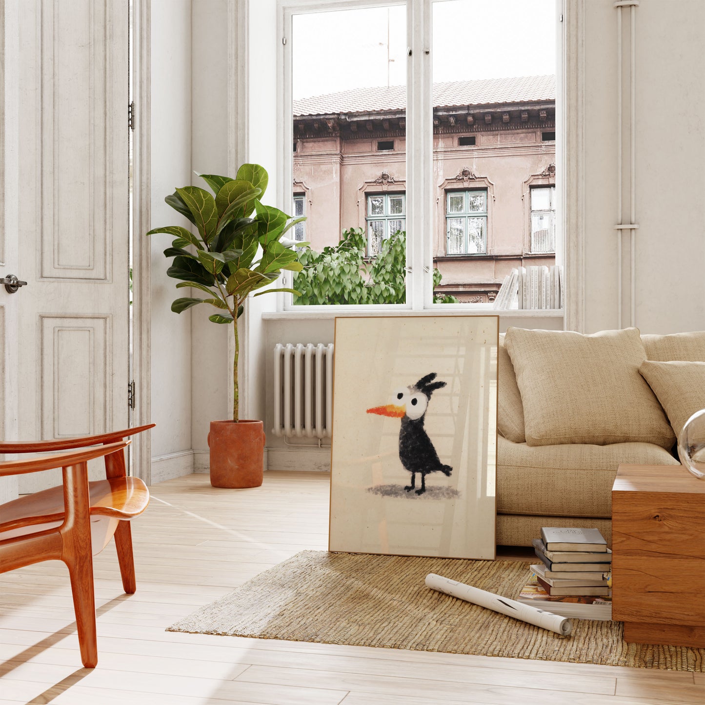 Quirky Cartoon Bird Poster