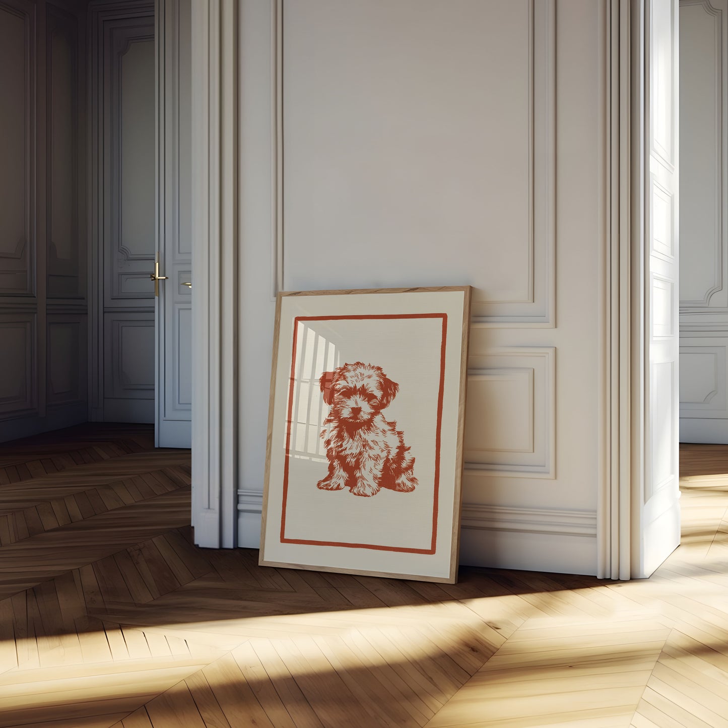 Affiche d'amour de chiot duveteux