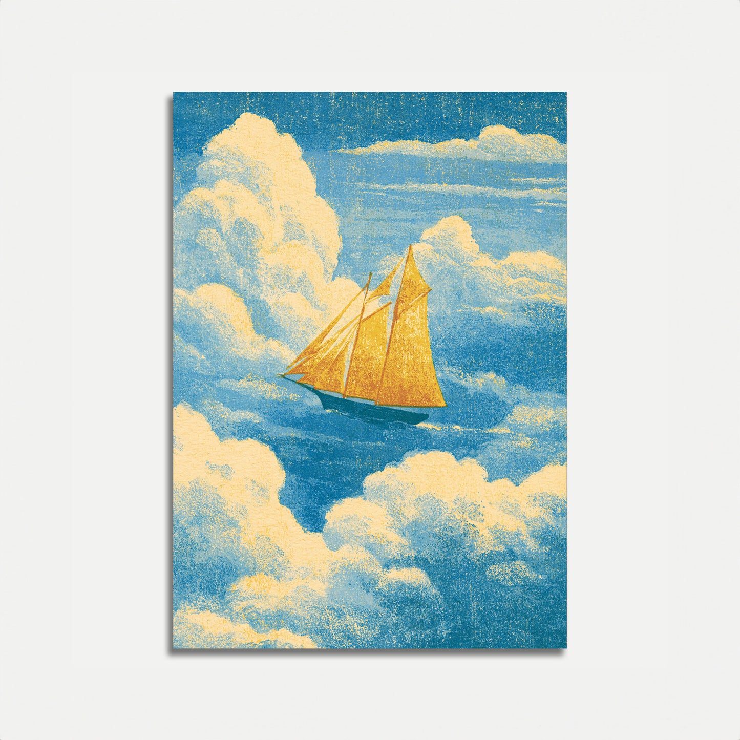 Golden Sailboat Sky Poster