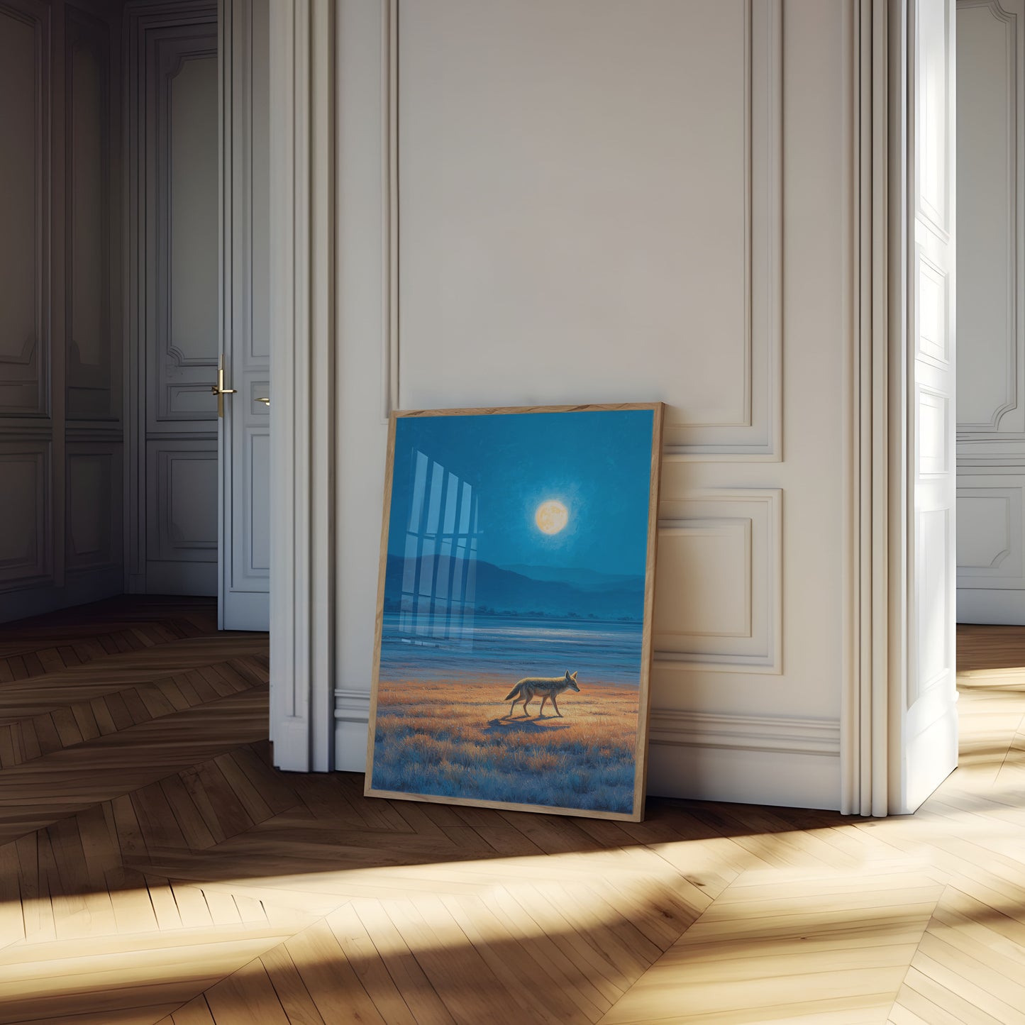 Kojot Under Månljuset Affisch