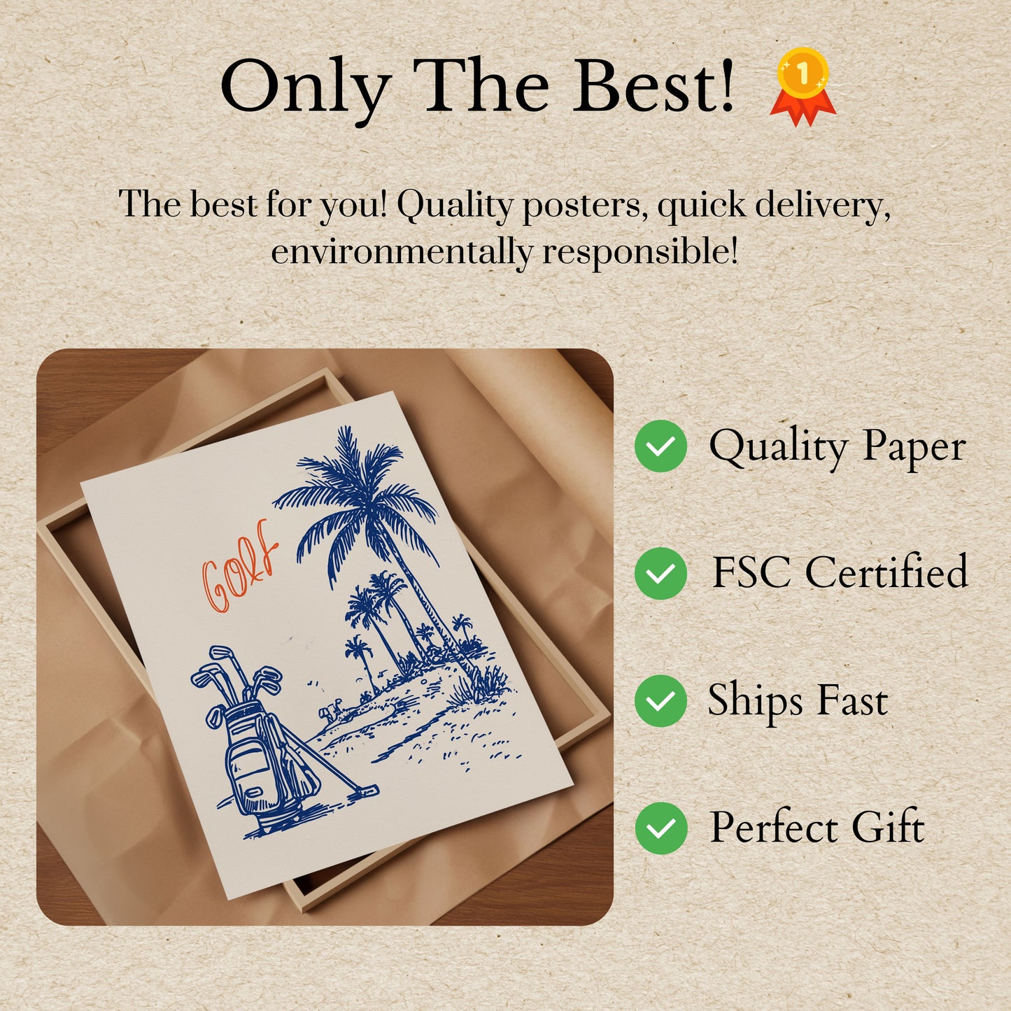 Tropical Golf Course Poster