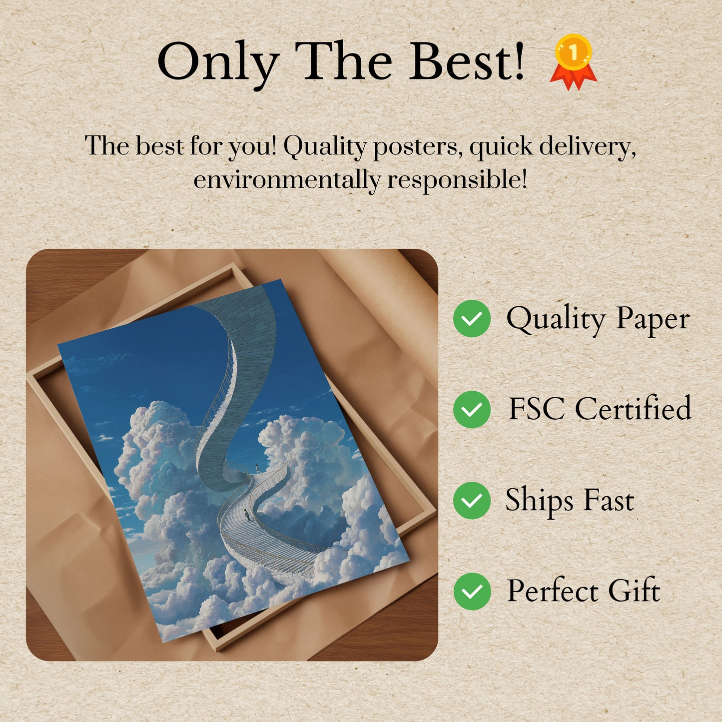 Stairway to Clouds Poster