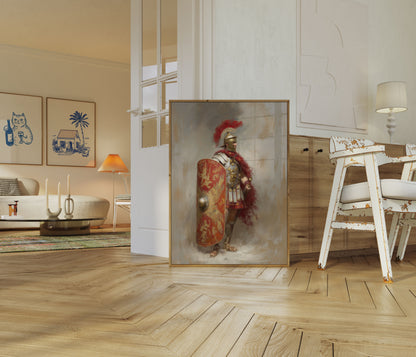 Majestic Roman Legionary Battle Poster