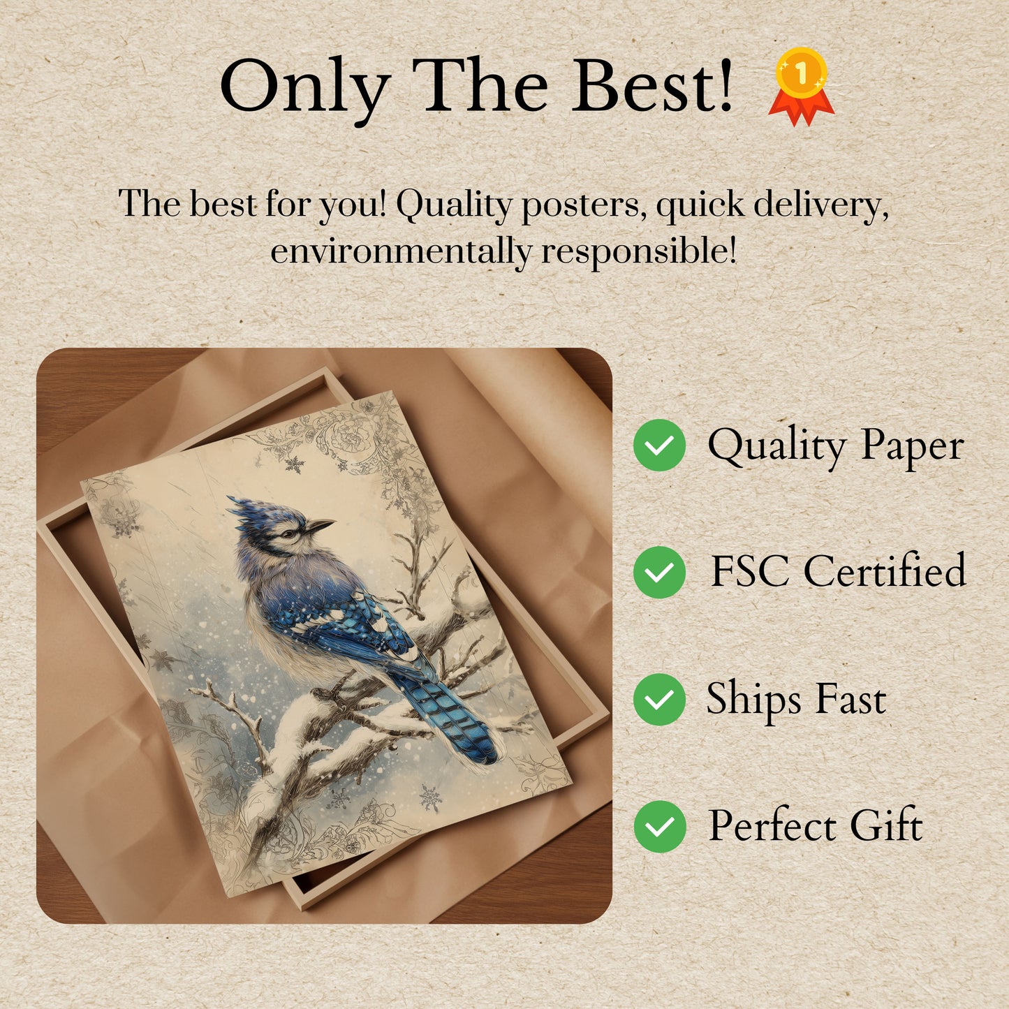 Poster Blu Jay Inverno Neve