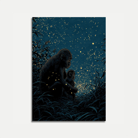 Mother and Child Under Stars Poster