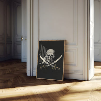 Skull and Crossed Swords Pirate Poster