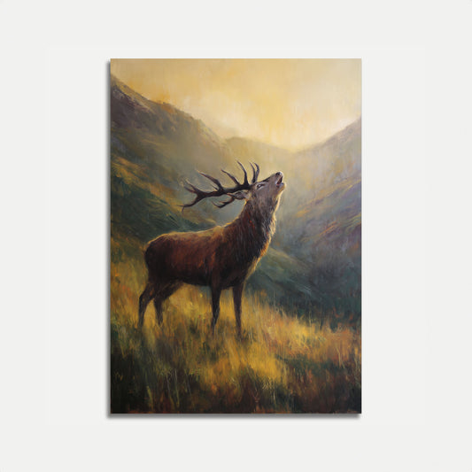 Majestätischer Elch im Bergtal-Plakat