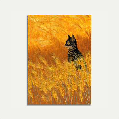 Tabby Cat in Golden Wheat Poster