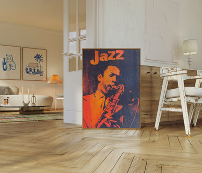 Plakát jazzového saxofonisty