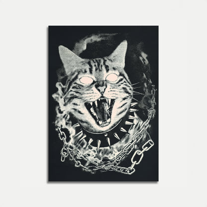 Fierce Chained Cat Poster