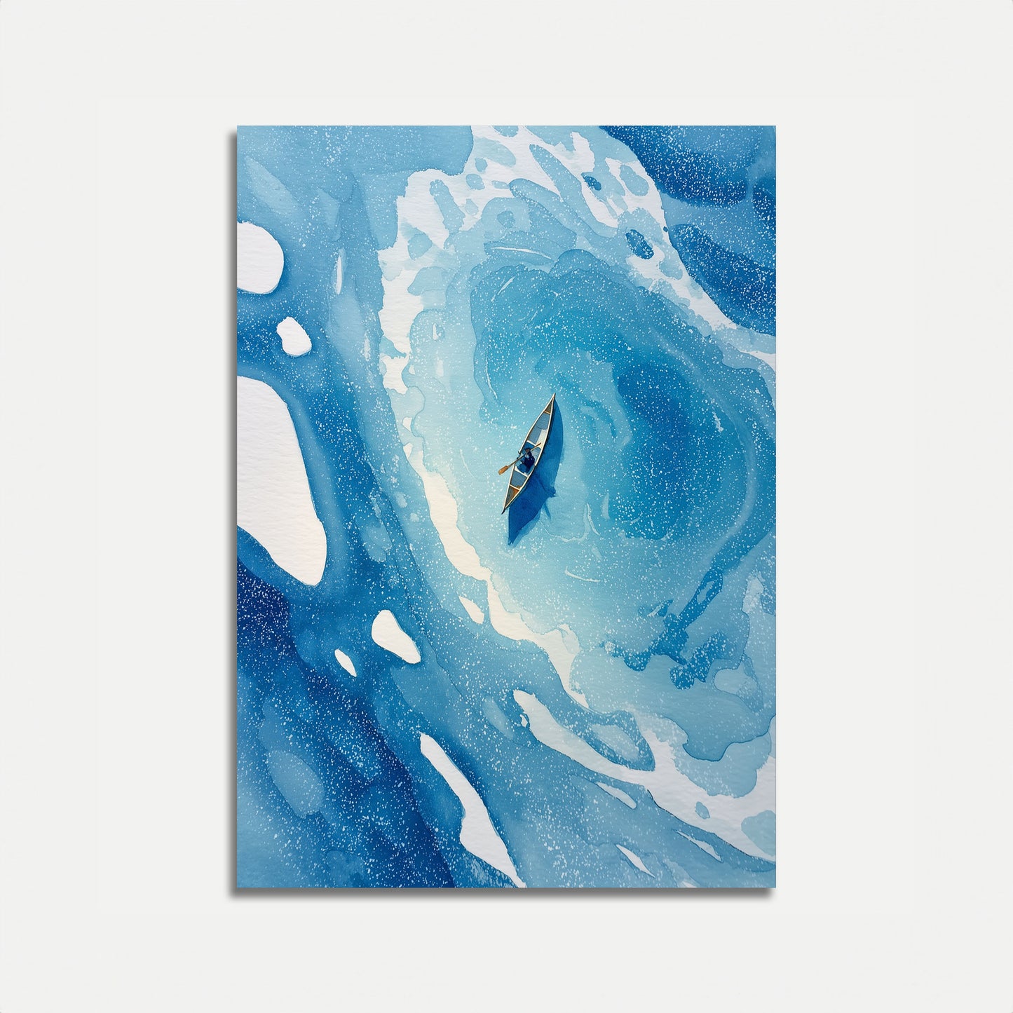 Póster de Bote Solitario en Aguas Árticas