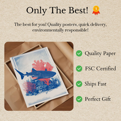 Whale Shark Ocean Coral Poster