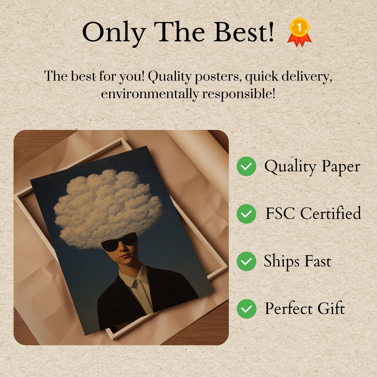 Cloud Mind Surrealist Poster