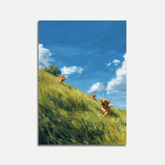 Happy Dogs Hillside Adventure Poster