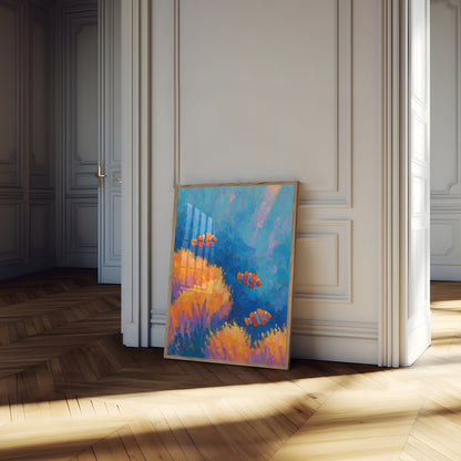 POISSON-CLOWN RECIF CORALLIEN AFFICHE