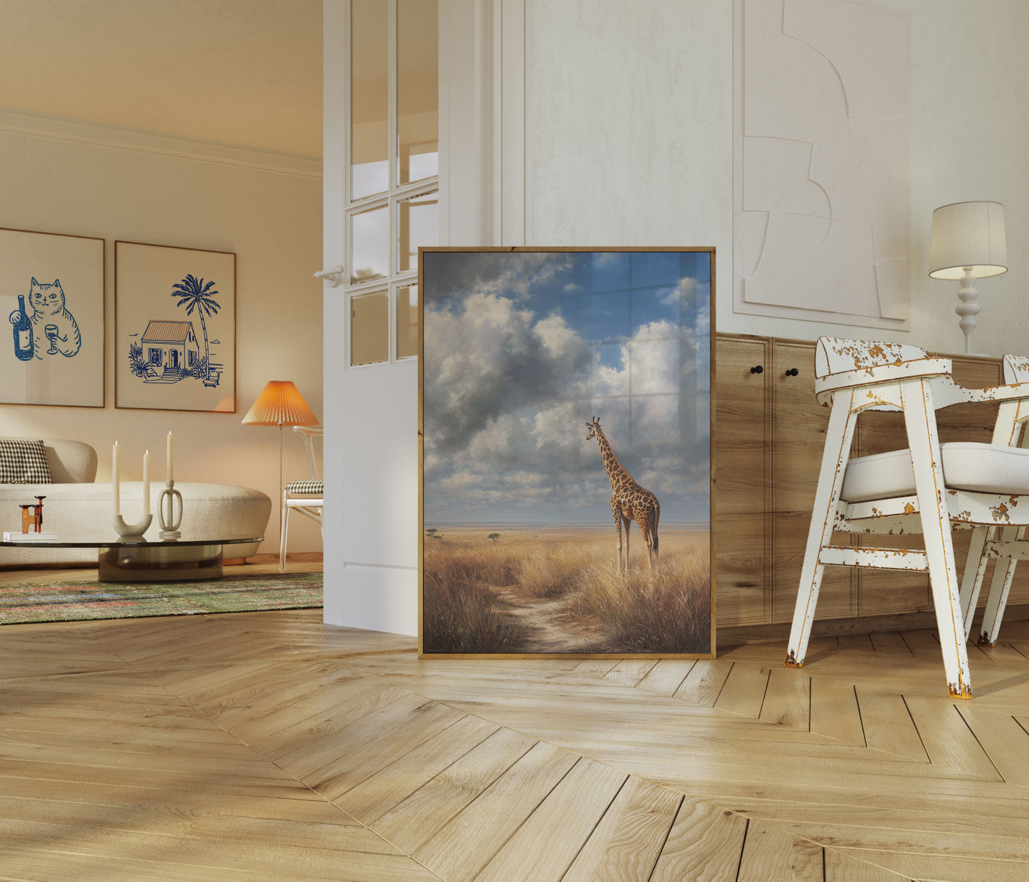 Serene Giraffe Savanna Poster