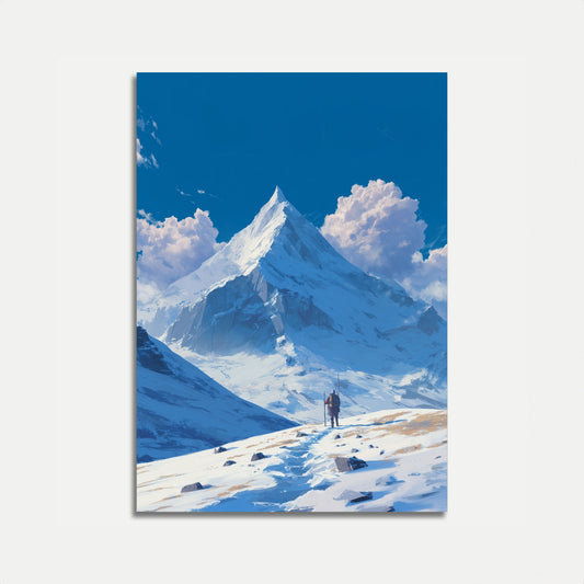 Solitary Mountain Ascent Poster