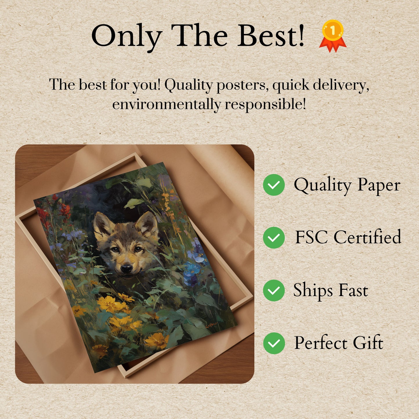 Plakat Corgi w Ogrodzie Dzikich Kwiatów