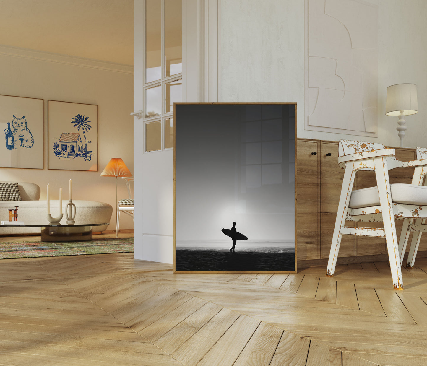 Póster de Surfista Observando Olas del Océano